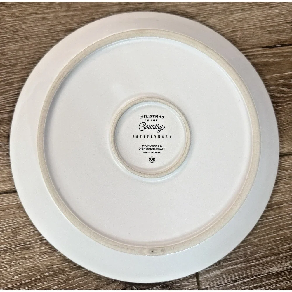 Pottery Barn Christmas in the Country Salad Plates Set 4 9